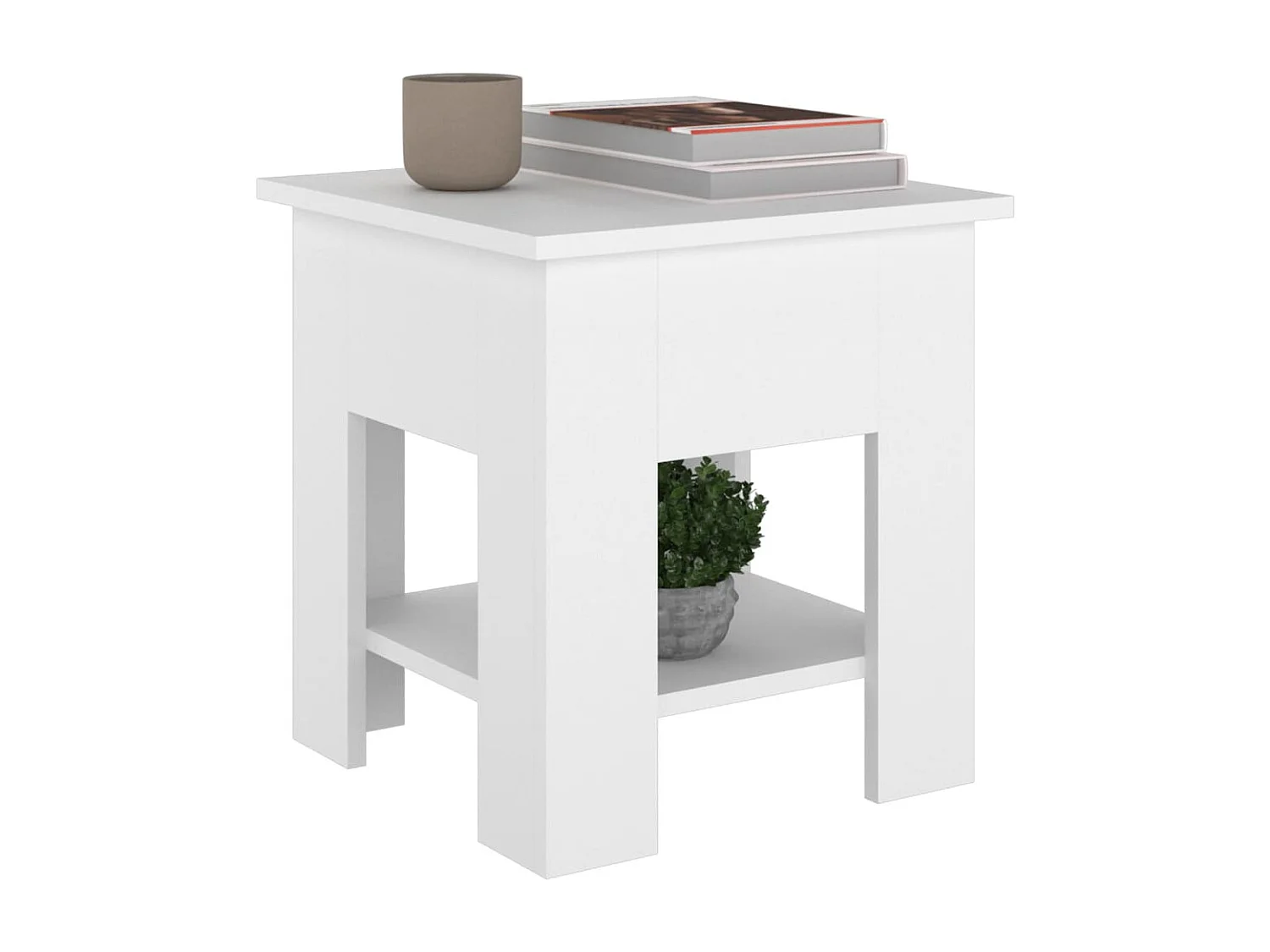 Table basse Blanc 40x40x42 cm Bois d'ingénierie