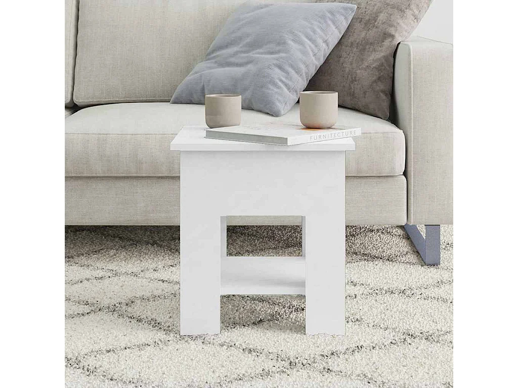Table basse Blanc 40x40x42 cm Bois d'ingénierie