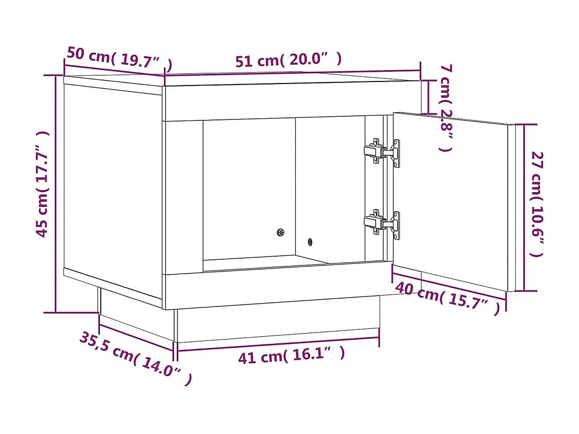 Table basse gris béton 51x50x45 cm bois d'ingénierie