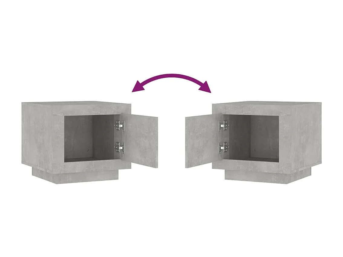 Table basse gris béton 51x50x45 cm bois d'ingénierie