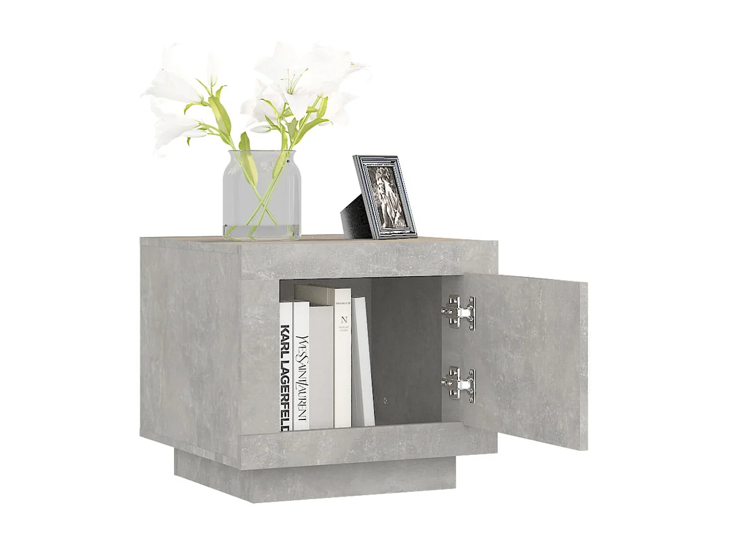 Table basse gris béton 51x50x45 cm bois d'ingénierie