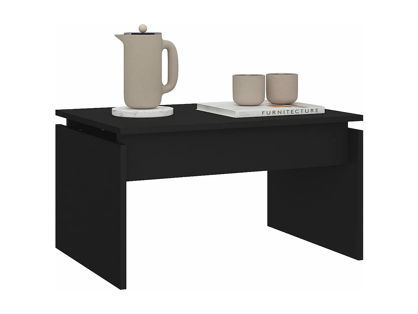 Mesa de centro madera contrachapada blanco 68x50x38 cm