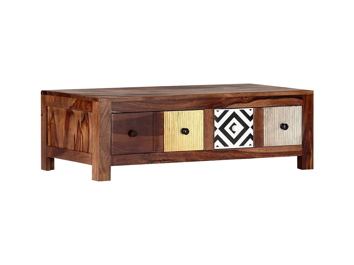 Tavolino da Salotto 90x50x30 cm in Legno Massello di Acacia