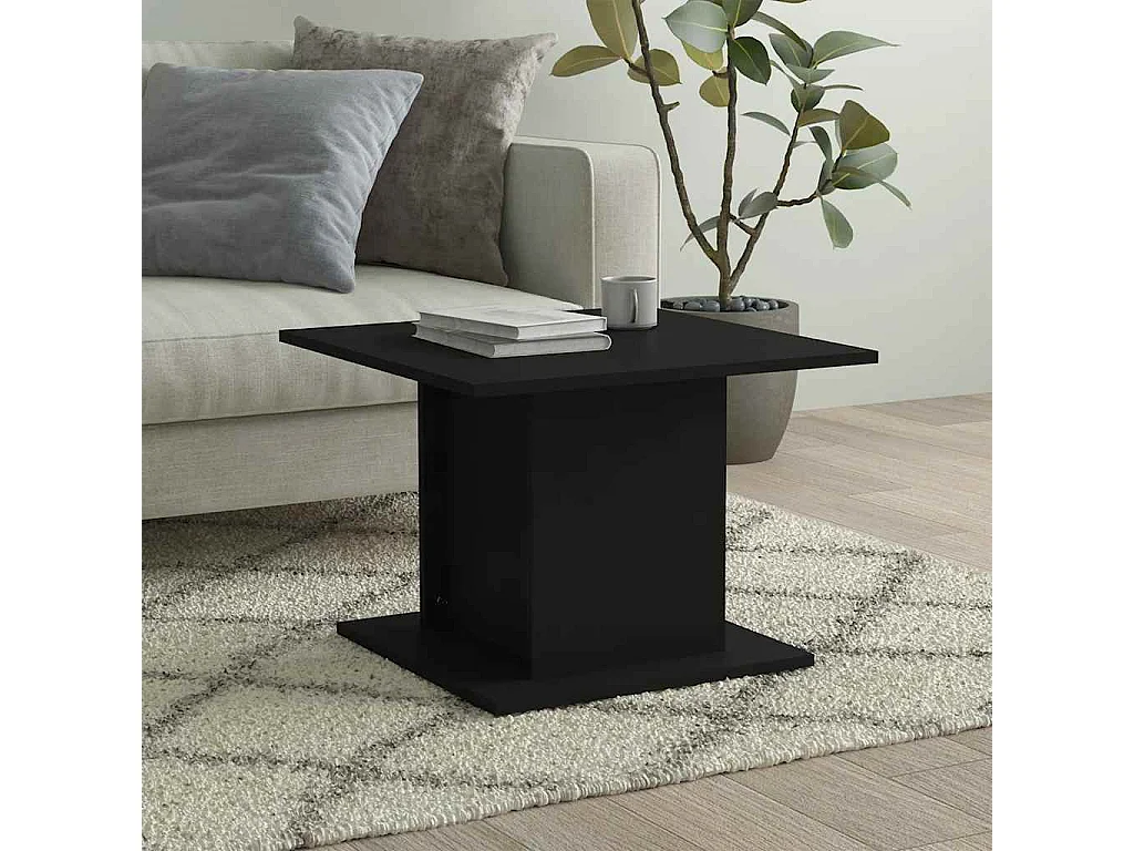Table basse noir 55,5x55,5x40 cm bois d'ingénierie