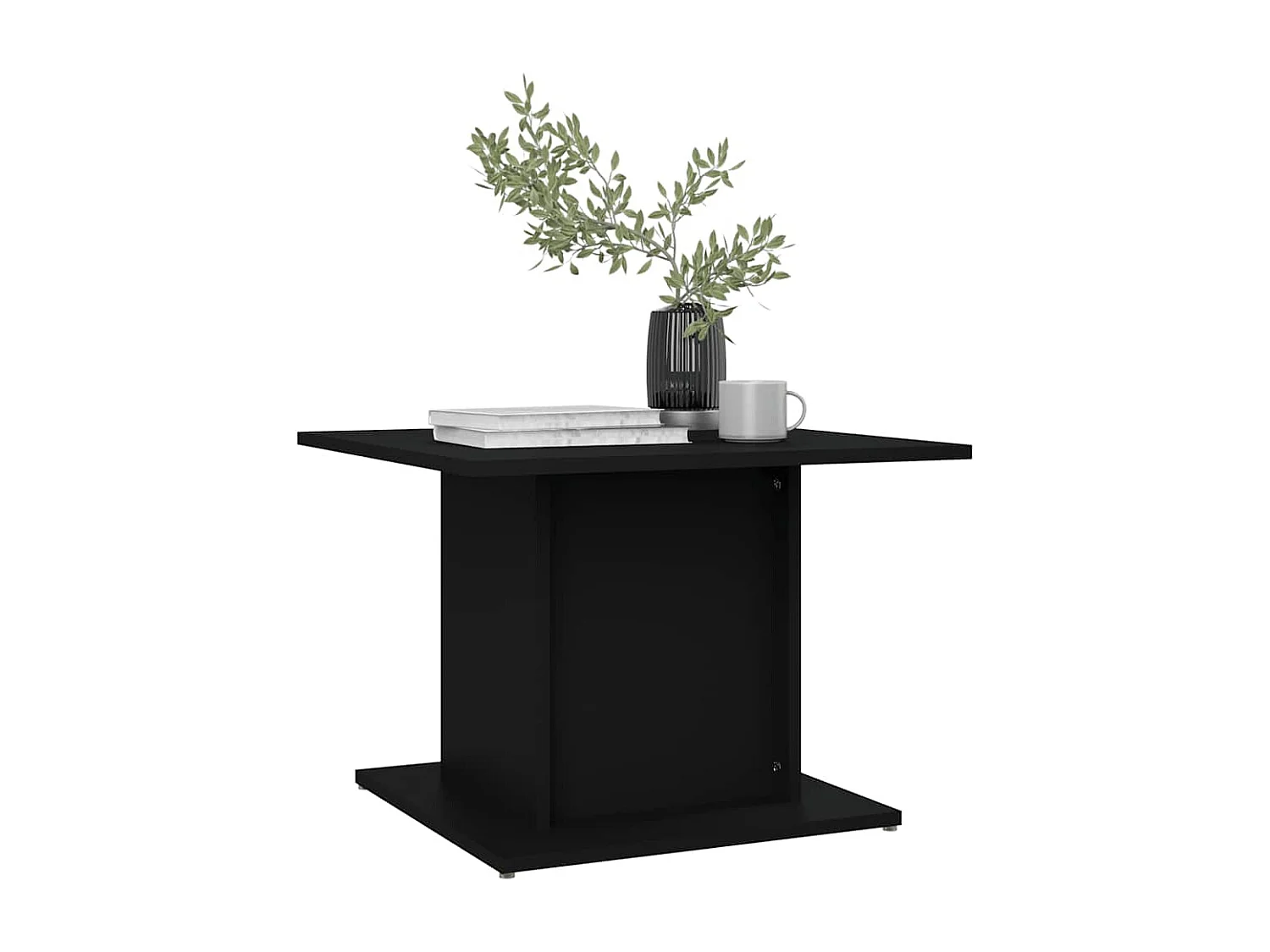 Table basse noir 55,5x55,5x40 cm bois d'ingénierie