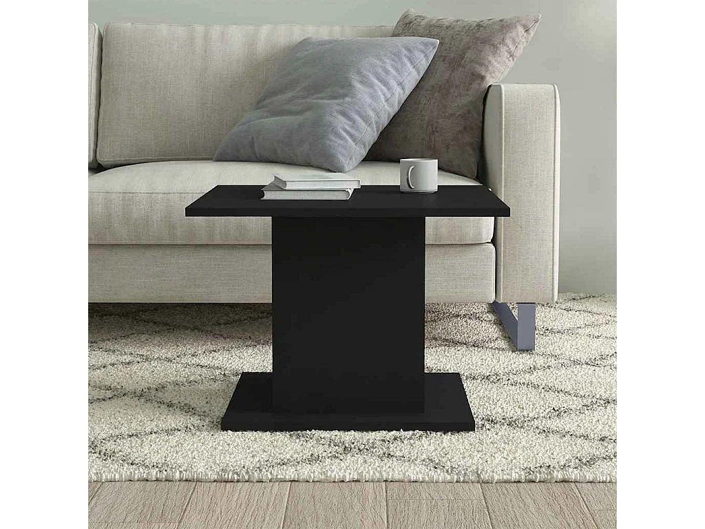 Tavolino da Salotto Nero 55,5x55,5x40 cm in Truciolato