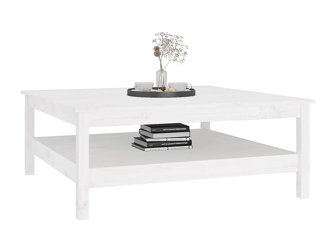 Table basse Blanc 100x100x40 cm Bois massif de pin