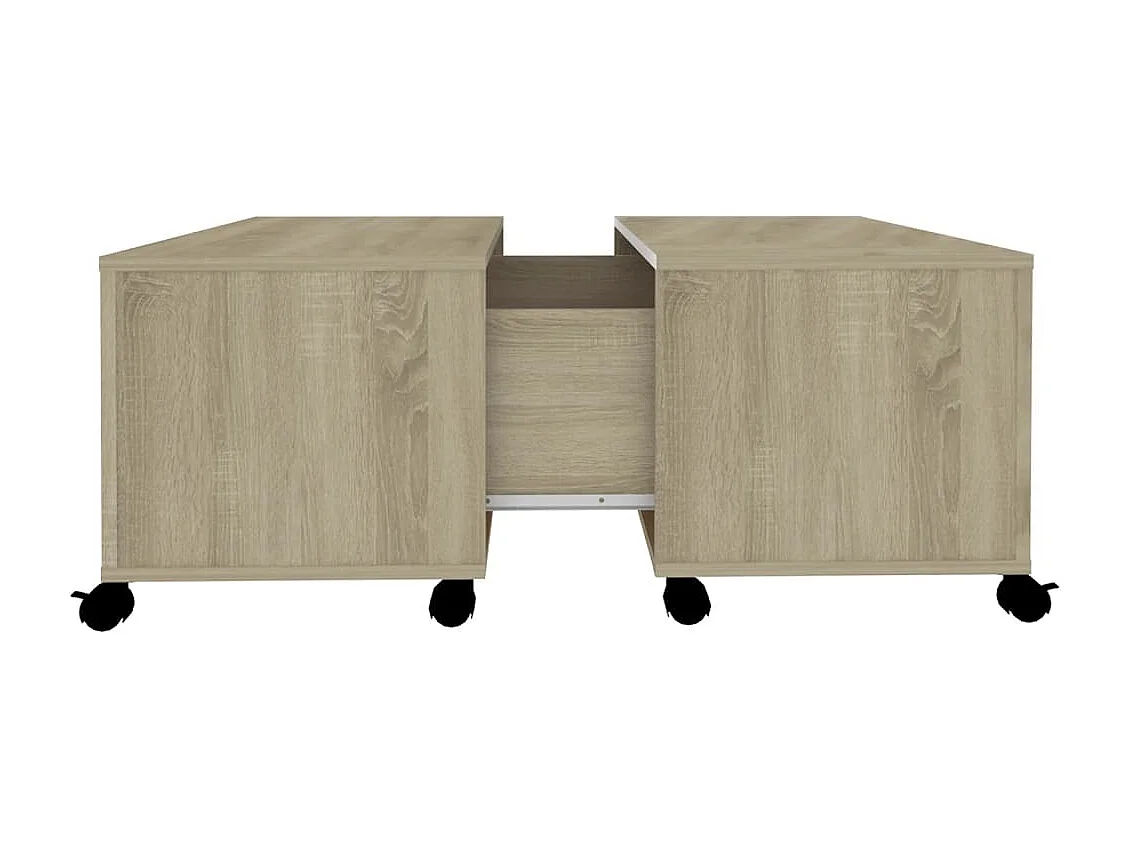 Table basse chêne sonoma 75x75x38 cm bois d'ingénierie