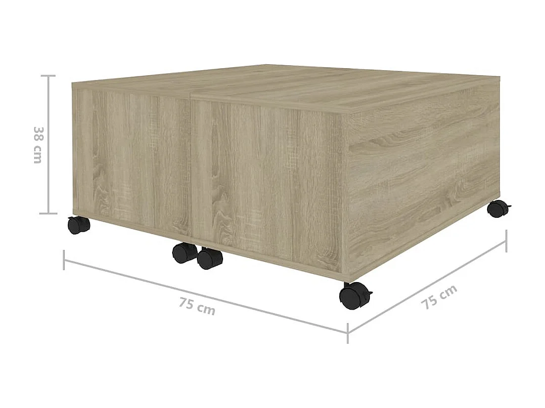 Mesa de centro 75x75x38 cm contraplacado carvalho sonoma