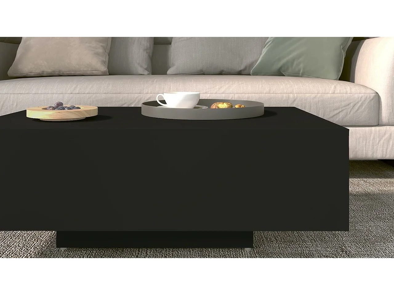 Table basse Noir 85x55x31 cm Bois d'ingénierie