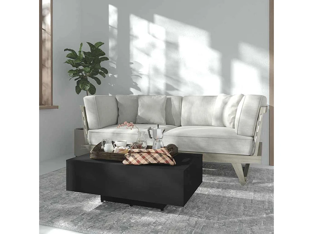 Table basse Noir 85x55x31 cm Bois d'ingénierie