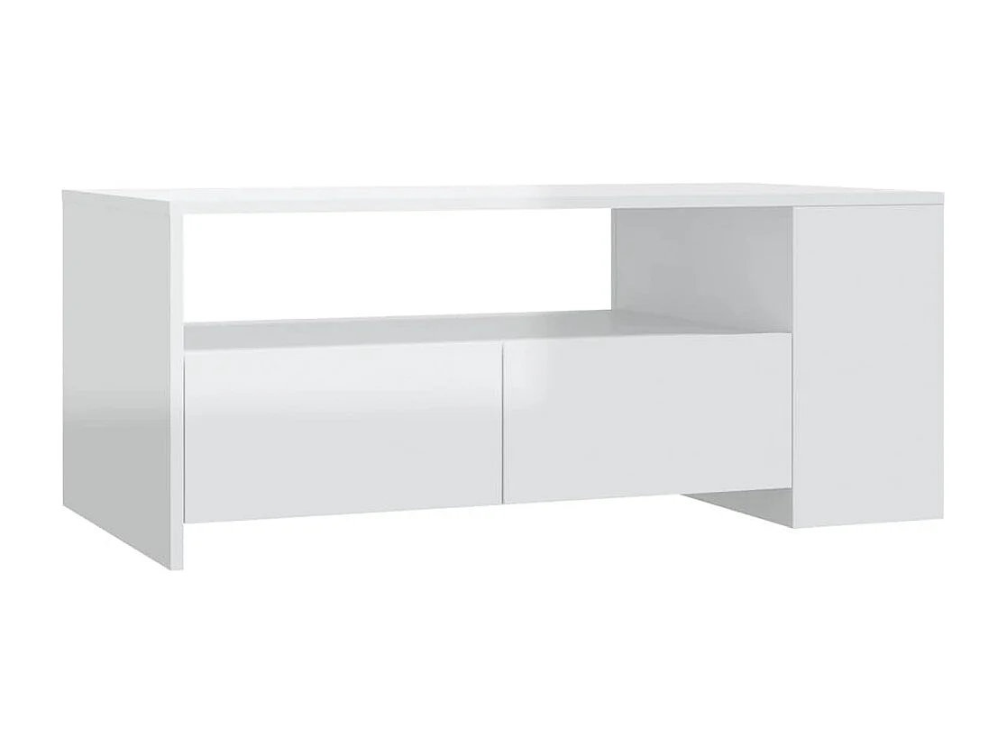 Mesa de centro 102x55x42 cm madeira processada branco brilhante