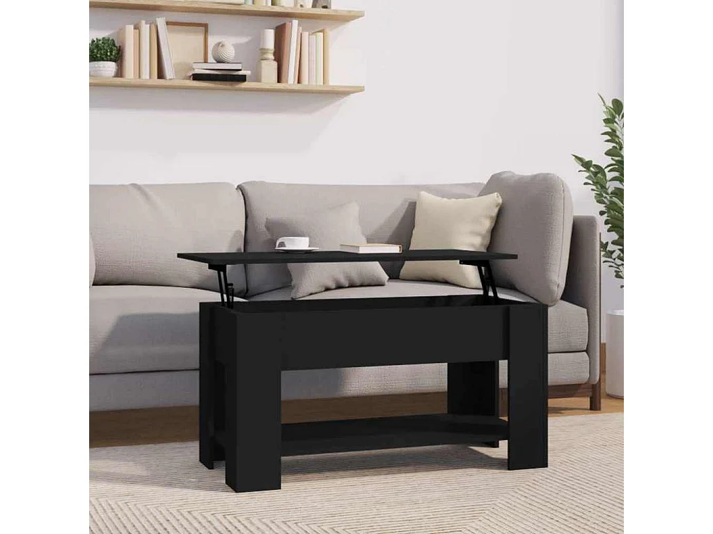 Table basse noir 101x49x52 cm bois d'ingénierie