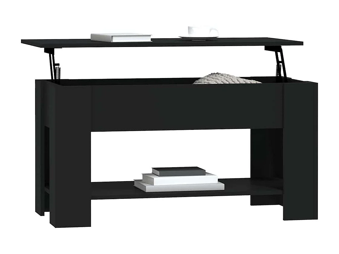 Table basse noir 101x49x52 cm bois d'ingénierie