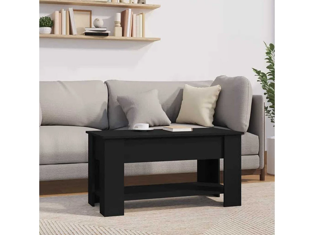 Table basse noir 101x49x52 cm bois d'ingénierie