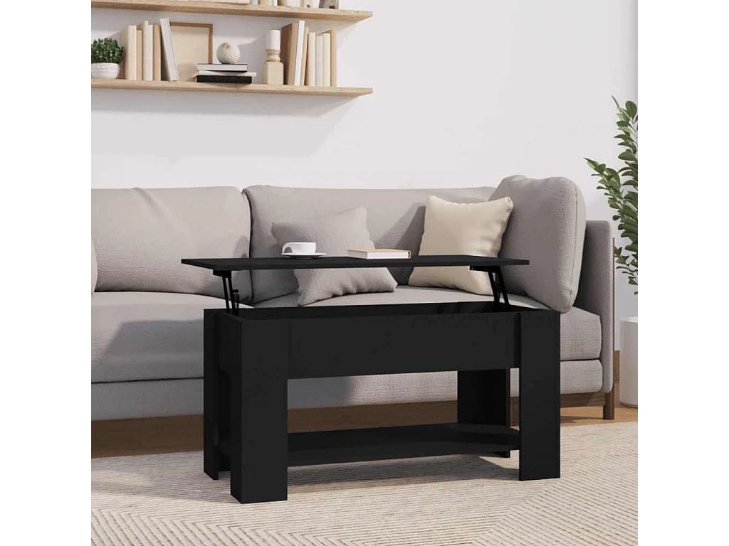 Table basse noir 101x49x52 cm bois d'ingénierie