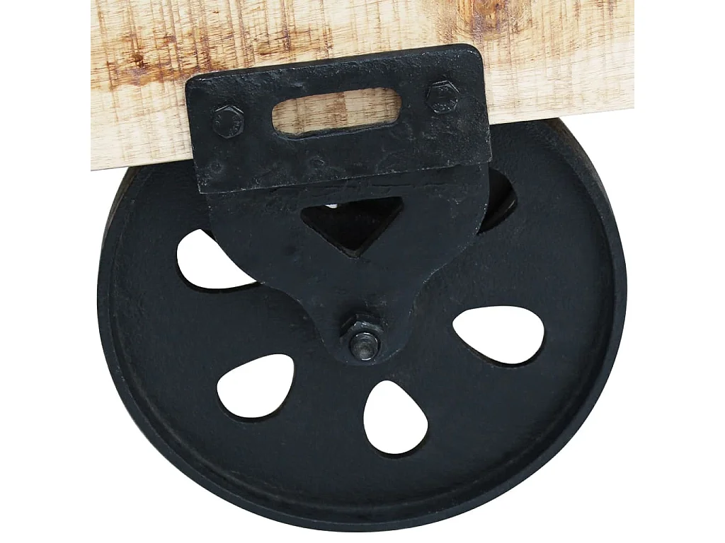 vidal XL Table basse avec roues Bois de manguier brut