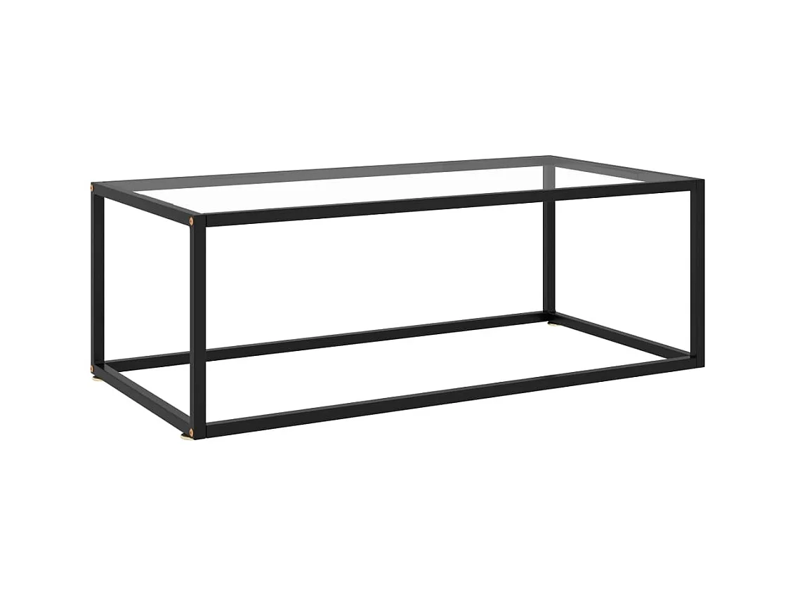 Table basse Noir avec verre trempé 100x50x35 cm