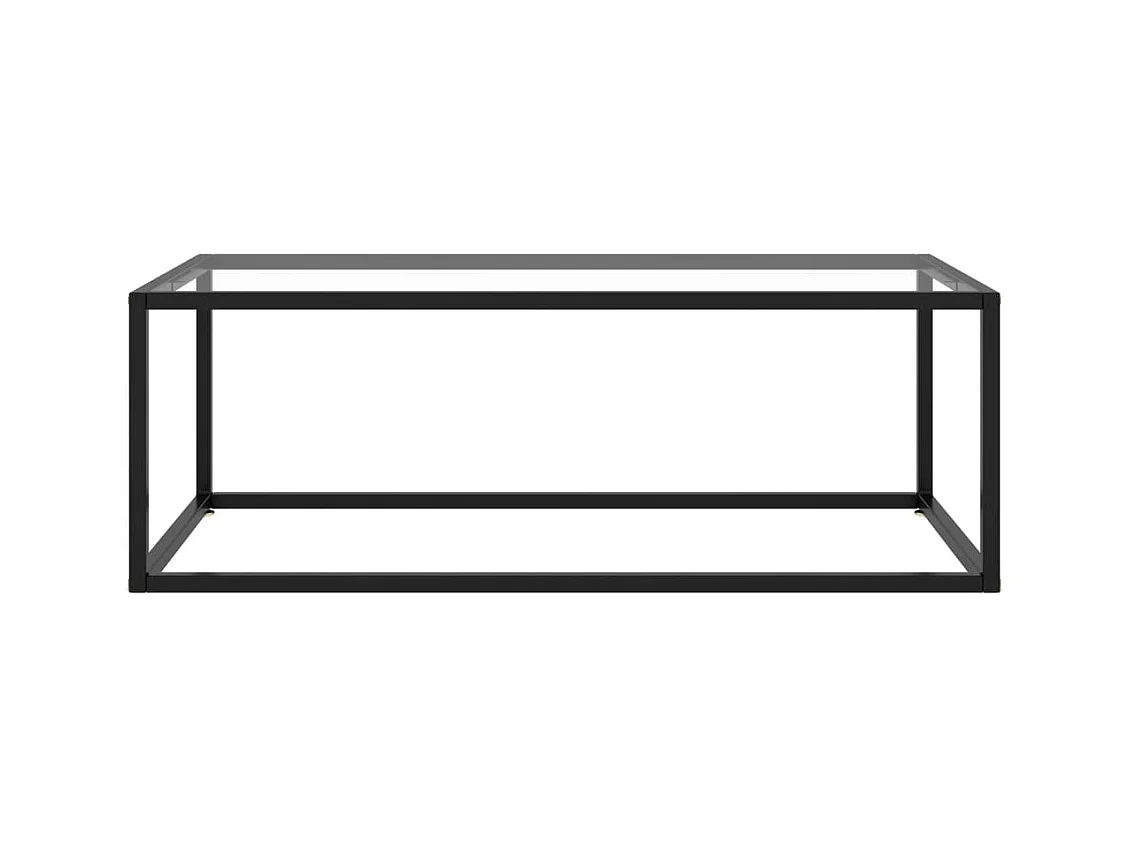 Table basse Noir avec verre trempé 100x50x35 cm
