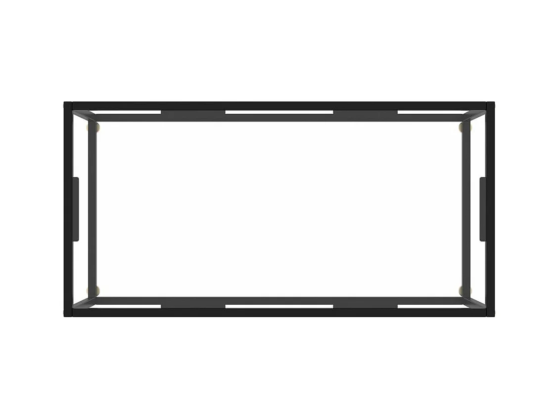 Table basse Noir avec verre trempé 100x50x35 cm