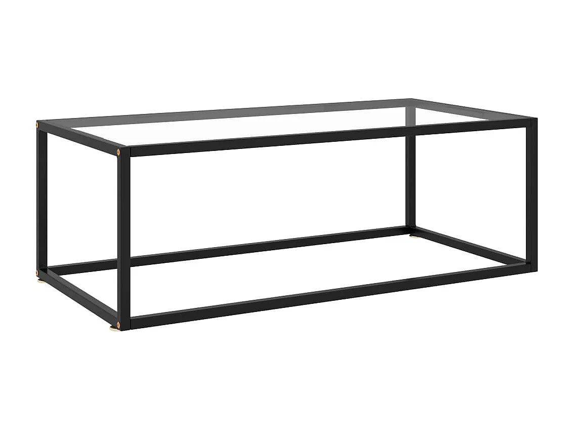 Table basse Noir avec verre trempé 100x50x35 cm