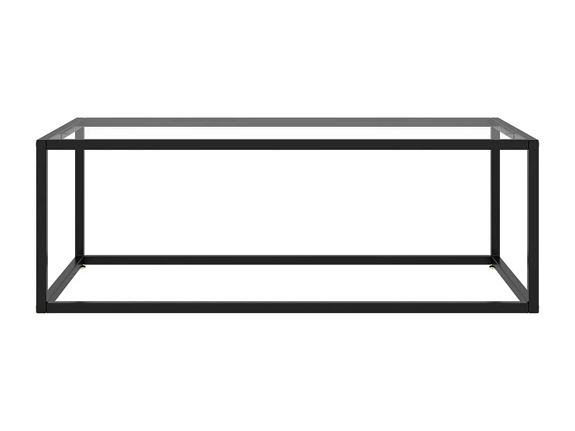 Table basse Noir avec verre trempé 100x50x35 cm