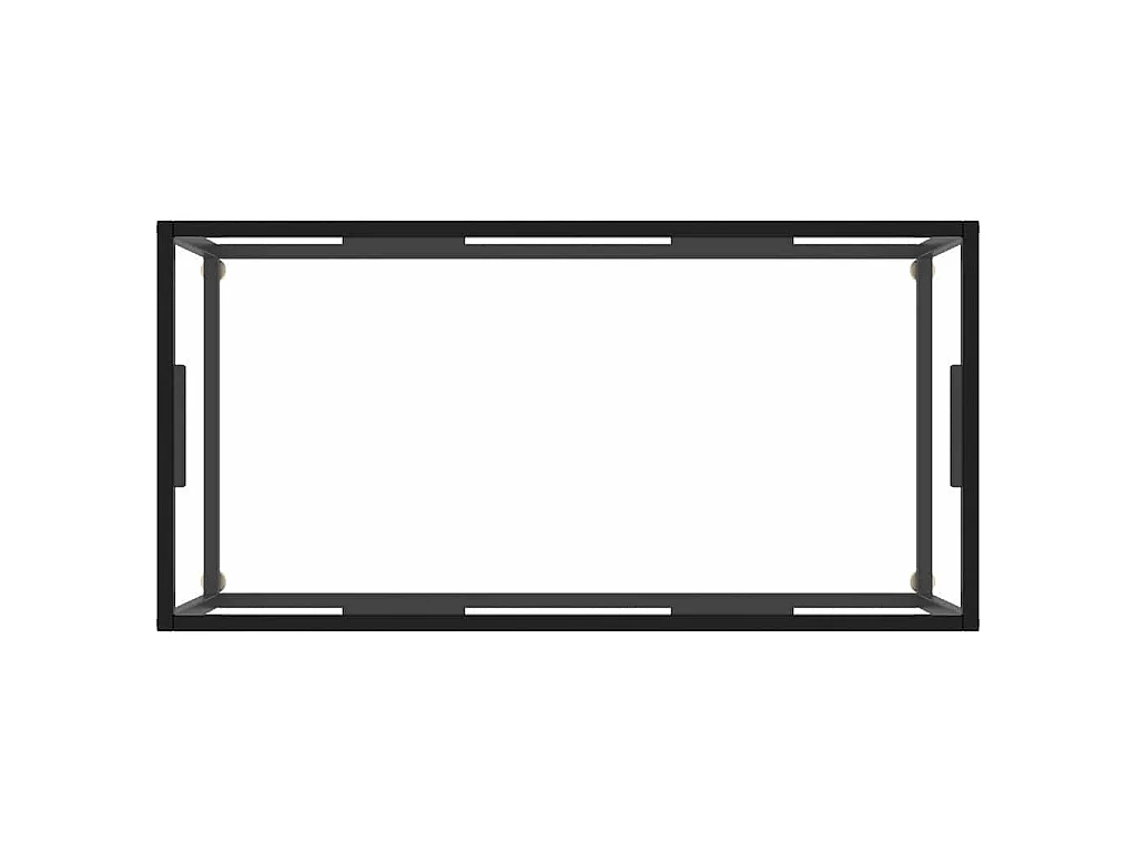 Tavolino da Salotto Nero con Vetro Temperato 100x50x35 cm
