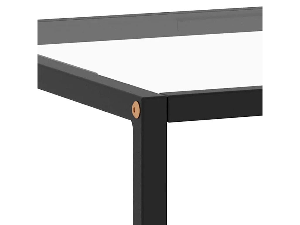 Tavolino da Salotto Nero con Vetro Temperato 100x50x35 cm