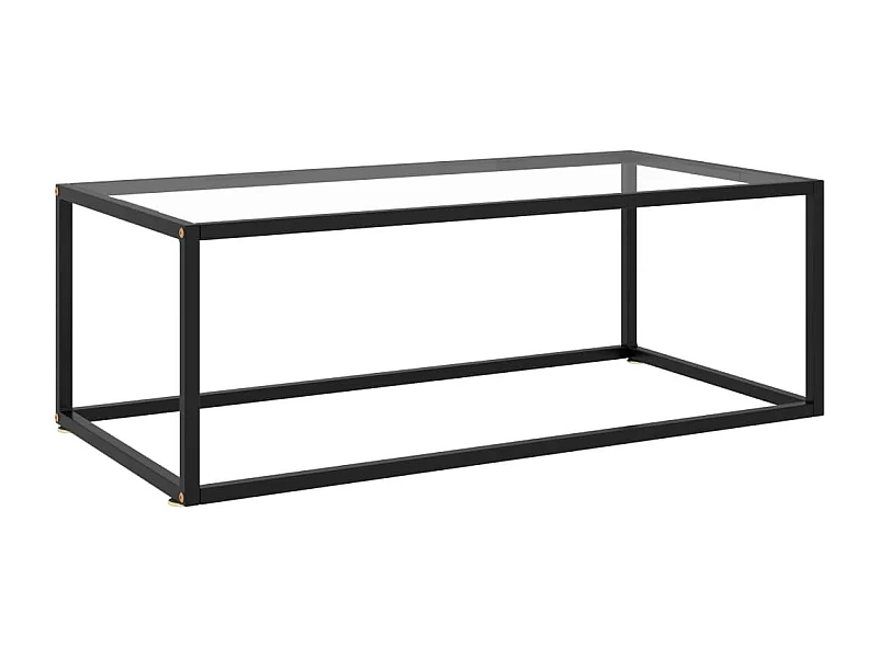 Mesa de centro 100x50x35 cm vidro temperado preto