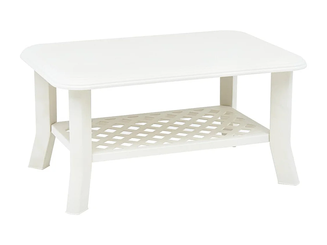 Mesa de centro 90x60x46 cm plástico branco