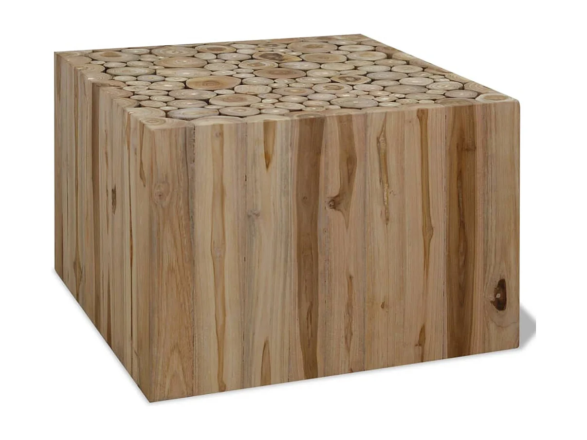 Table basse Teck authentique 50x50x35 cm