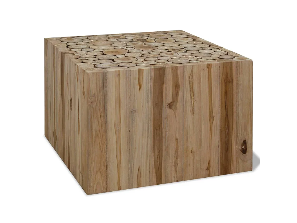Tavolino da Salotto in Legno di Teak Autentico 50x50x35 cm