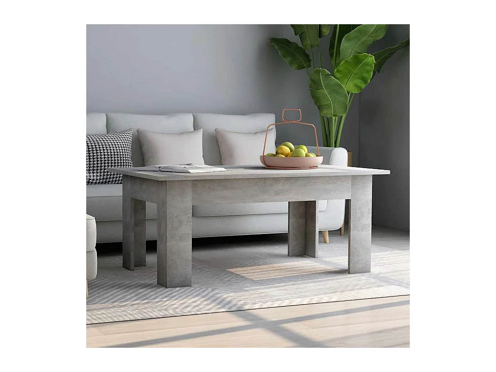 Table basse Gris béton 100x60x42 cm Bois d’ingénierie