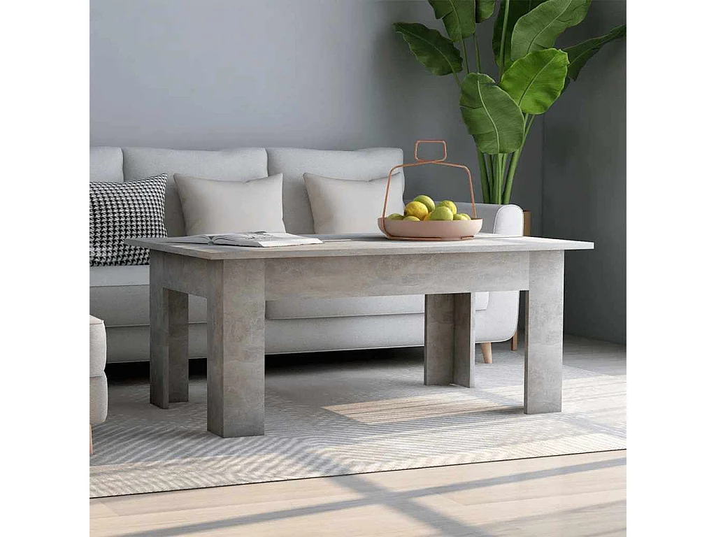 Table basse Gris béton 100x60x42 cm Bois d’ingénierie