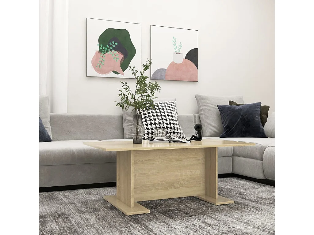 Table basse chêne sonoma 103,5x60x40 cm bois d'ingénierie