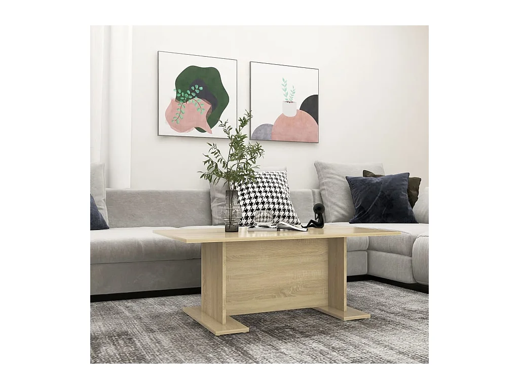 Table basse chêne sonoma 103,5x60x40 cm bois d'ingénierie