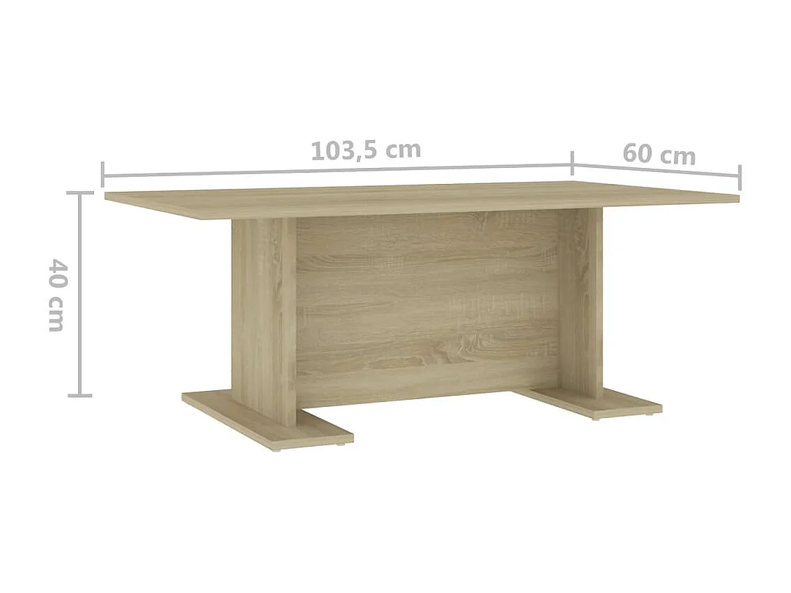 Table basse chêne sonoma 103,5x60x40 cm bois d'ingénierie