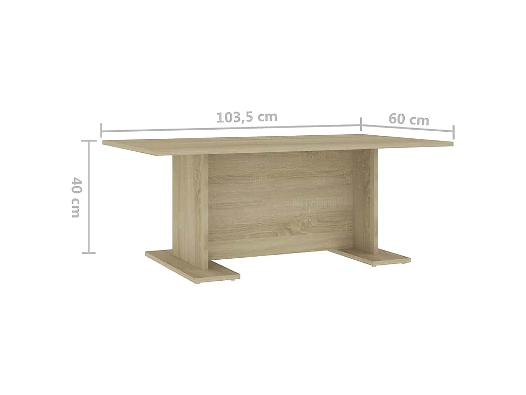 Table basse chêne sonoma 103,5x60x40 cm bois d'ingénierie