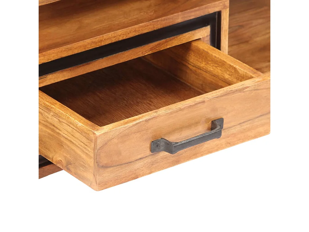 Tavolino da Salotto 100x45x33 cm in Legno Massello di Acacia