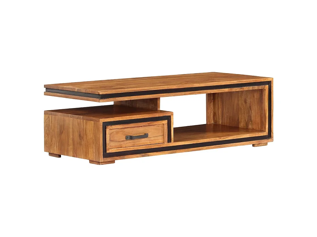 Tavolino da Salotto 100x45x33 cm in Legno Massello di Acacia