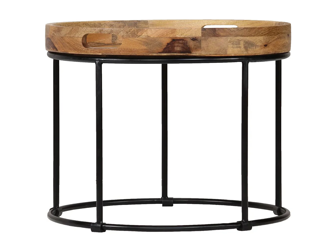 Couchtisch Massivholz Mango und Stahl 50x40 cm