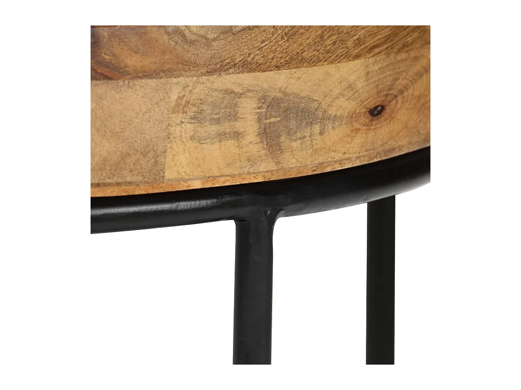 Couchtisch Massivholz Mango und Stahl 50x40 cm
