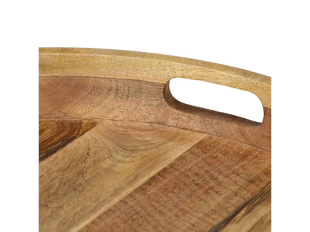 Tavolino da Salotto Legno Massello di Mango e Acciaio 50x40 cm