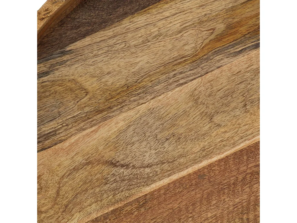 Tavolino da Salotto Legno Massello di Mango e Acciaio 50x40 cm