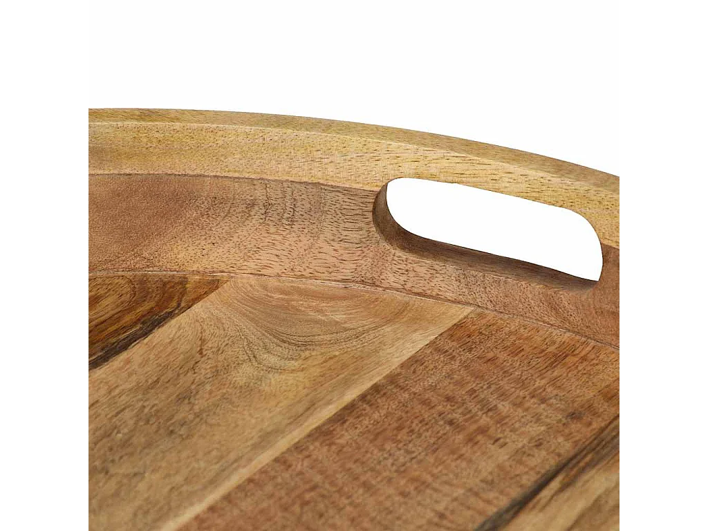 Table basse Bois de manguier massif et acier 50x40 cm