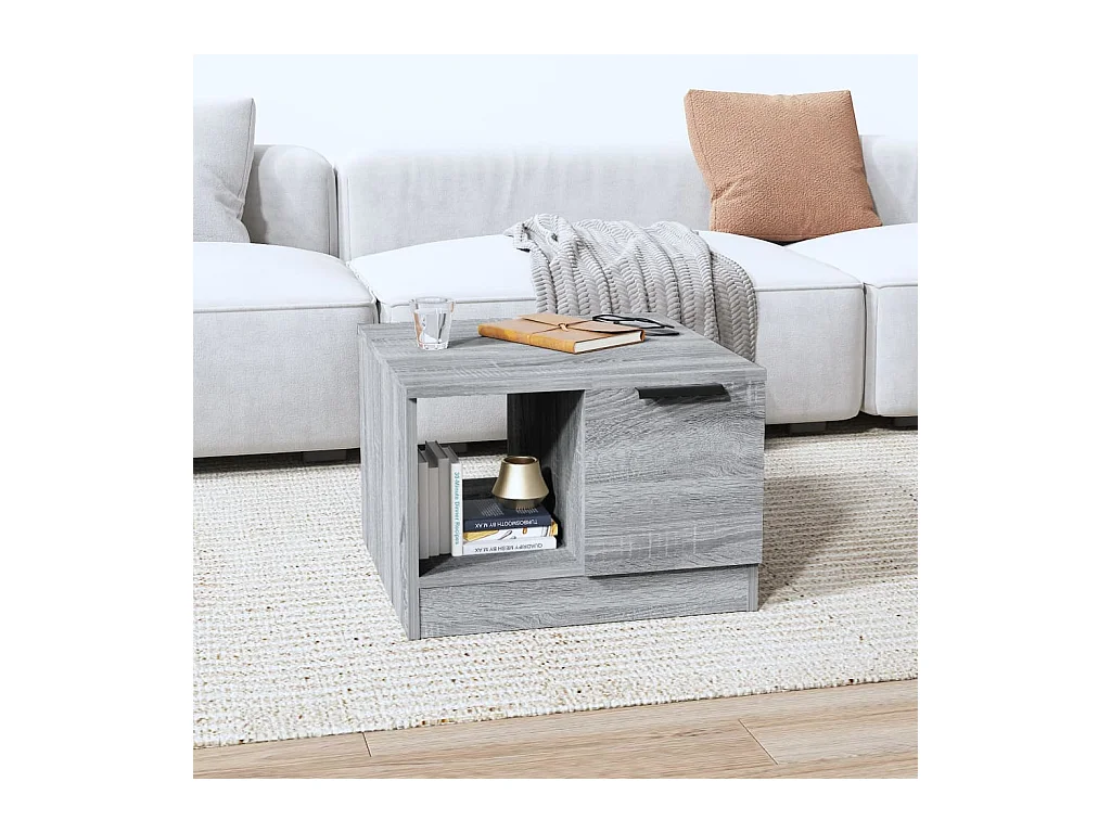 Table basse sonoma gris 50x50x36 cm bois d'ingénierie
