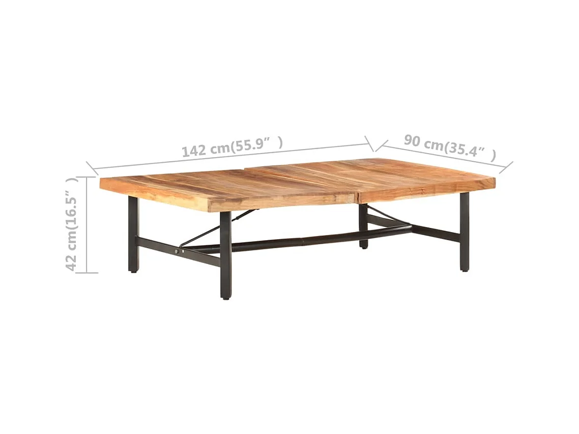 Table basse 142x90x42 cm Bois d'acacia massif