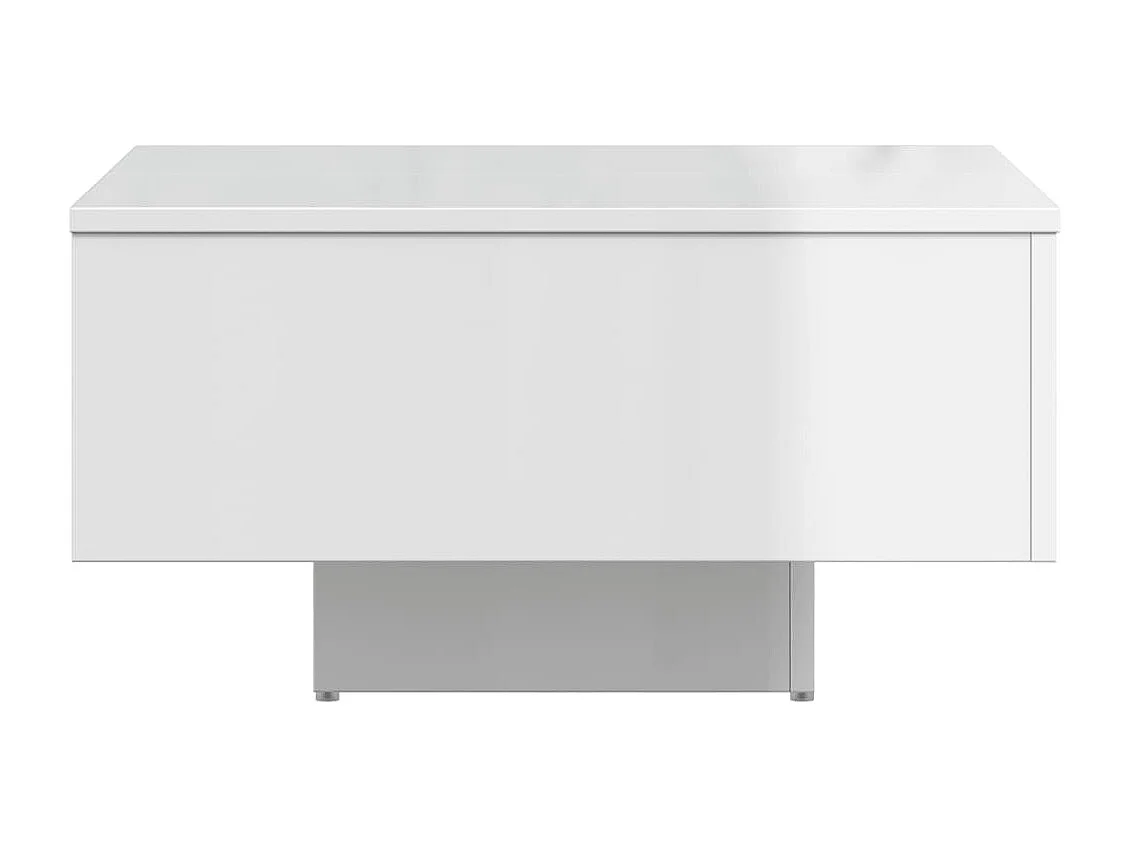 Table basse blanc brillant 60x60x31,5 cm bois d'ingénierie