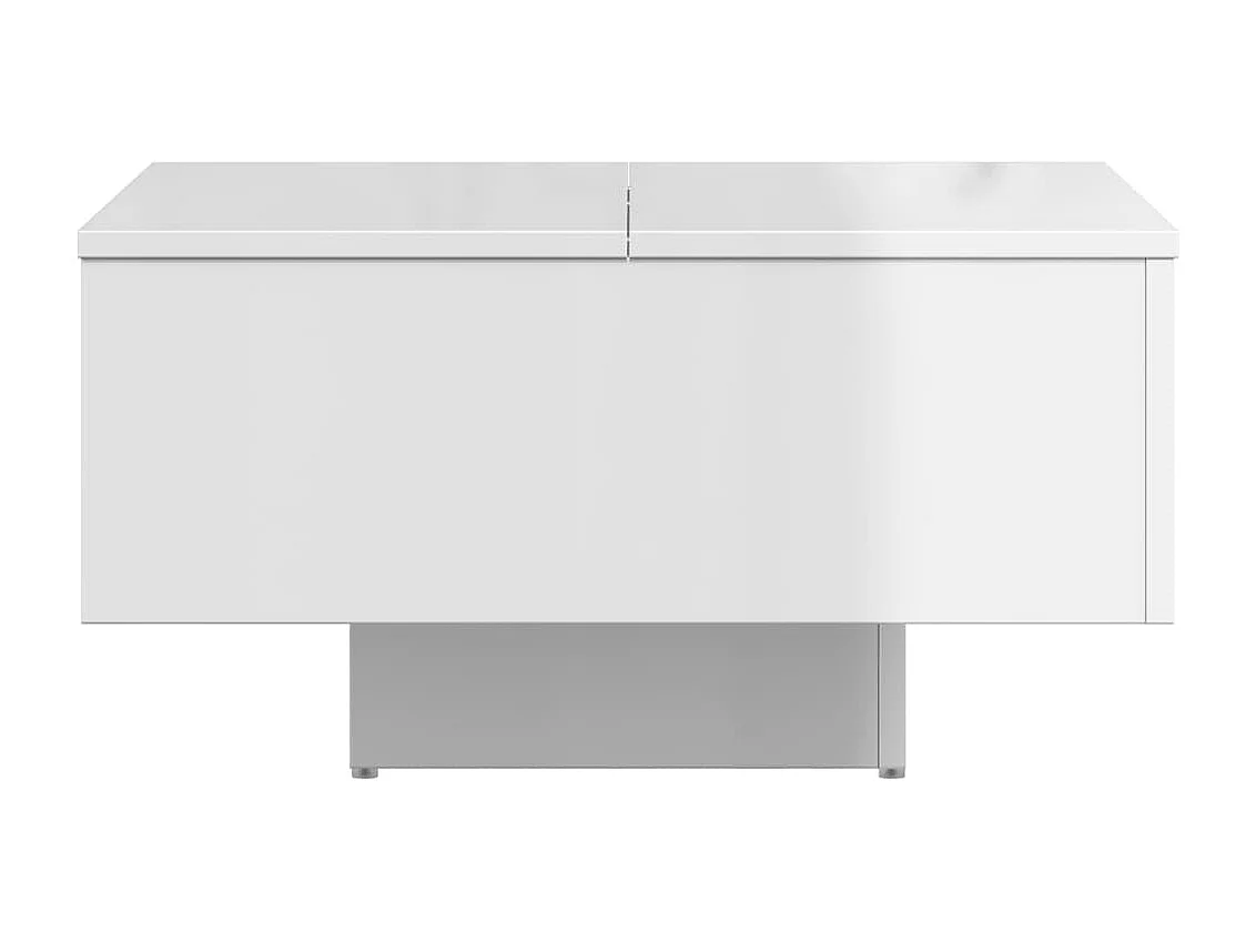 Table basse blanc brillant 60x60x31,5 cm bois d'ingénierie