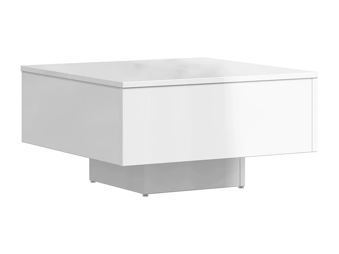 Table basse blanc brillant 60x60x31,5 cm bois d'ingénierie